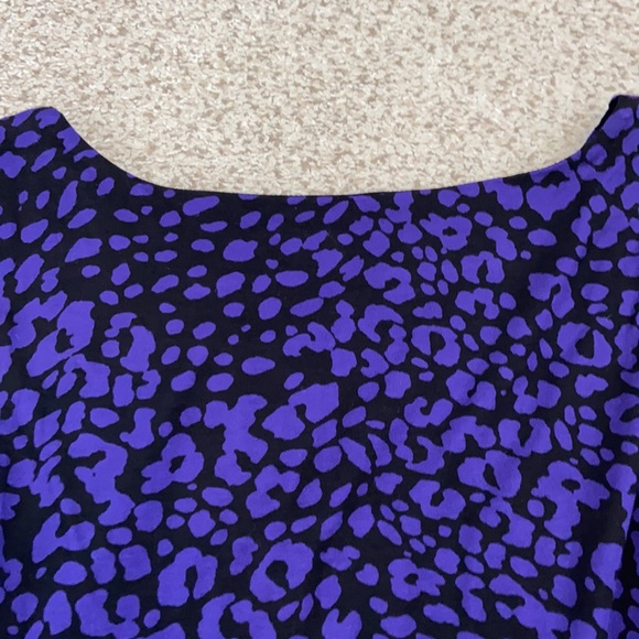 LOFT Purple & Black Animal Print Dress, XS - Picture 9 of 13